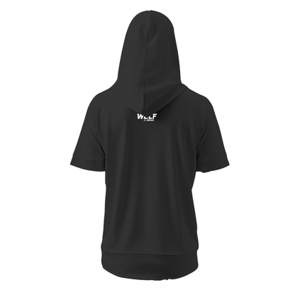 Wolf Athletics - Premium Unisex Short Sleeve Hooded Sweatshirt Black